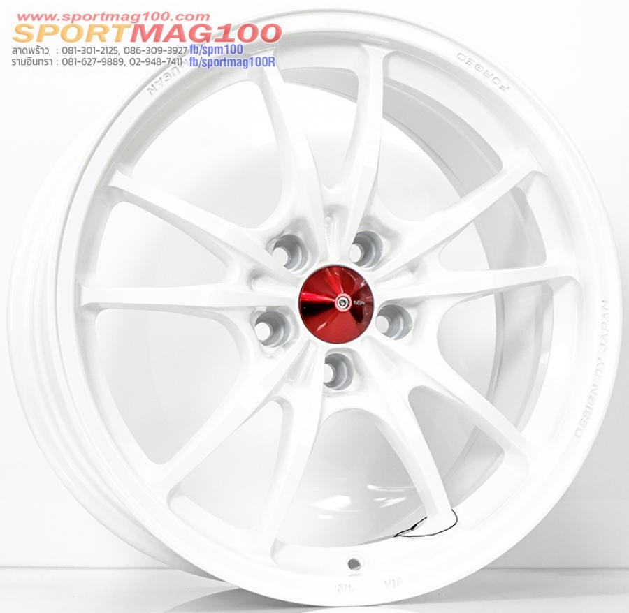 ล้อแม็ก INSPI MF MUGEN FlowForming ขอบ 18 กว้าง 8.5นิ้ว 5รู112/114.3 Offset35 สีขาว