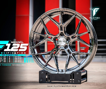 ล้อแม็ก Flowforming Flotec F125 5รู114/112 ET42 แบล็คโคม ล้อหน้า8.5 ล้อหลัง9.5 ขอบ19นิ้ว