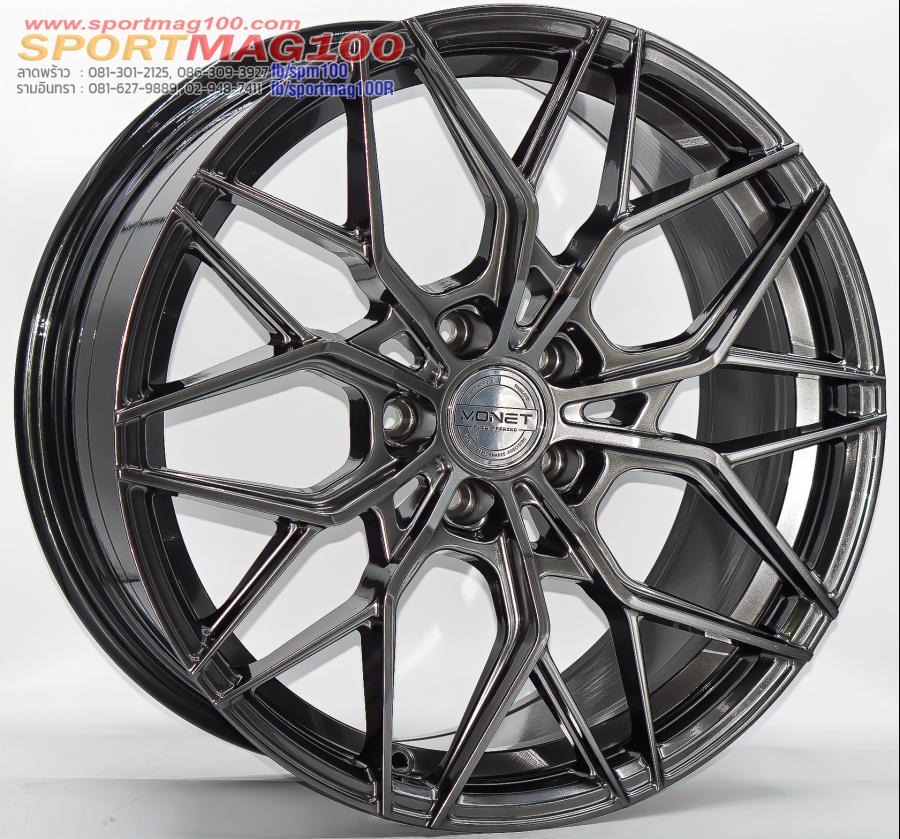 ล้อแม็ก Monet FlowForming 5รู108 Offset35 สีไฮเปอร์แบล็ค กว้าง8.5 ขอบ18นิ้ว