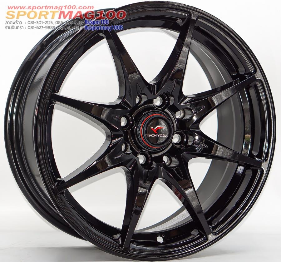 ล้อแม็กใหม่ Yachiyoda LW-01 ขอบ15นิ้ว กว้าง6.5นิ้ว 4รู100/114.3 Offset38 สีดำเงา