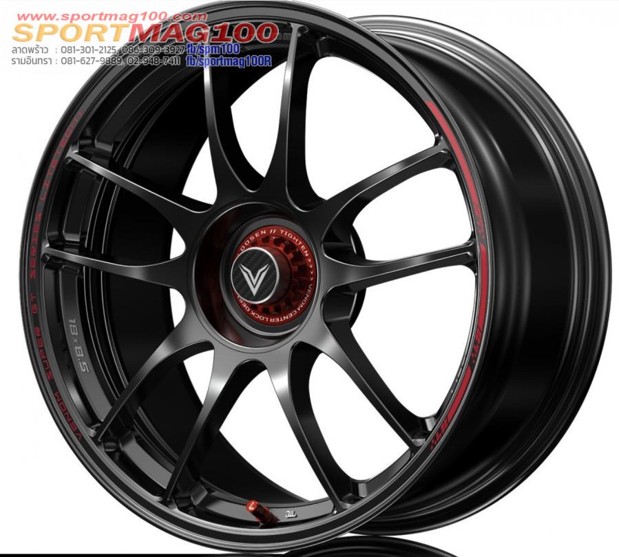 ล้อแม็ก Lenso VNK Venom Litetech+ FlowForming ขอบ16นิ้ว กว้าง7นิ้ว 4รู100 Offset35 สีดำเงาPadRed 