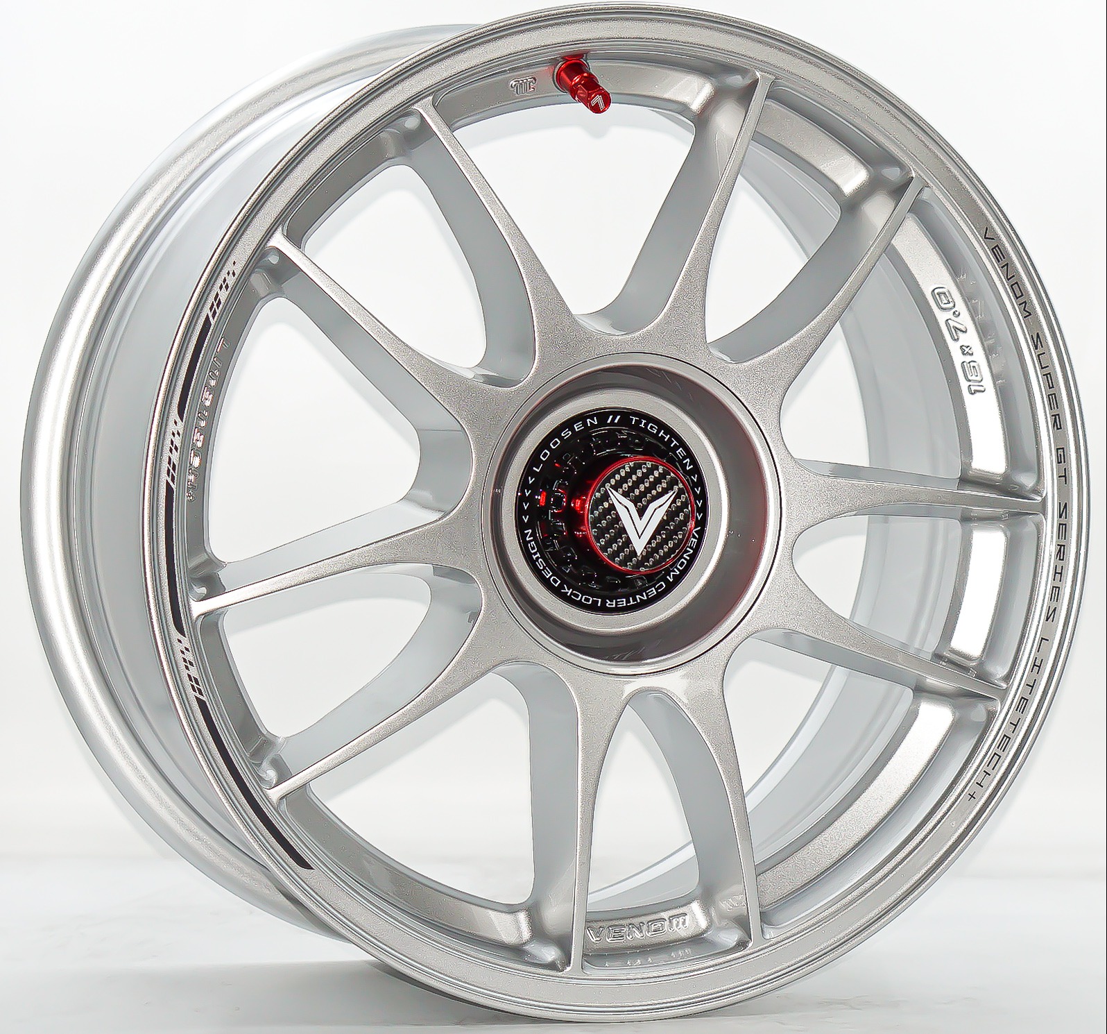 ล้อแม็ก Lenso VNK Venom Litetech+ FlowForming ขอบ16นิ้ว กว้าง7นิ้ว 4รู100/114 Offset35 สีเงินPadเทา