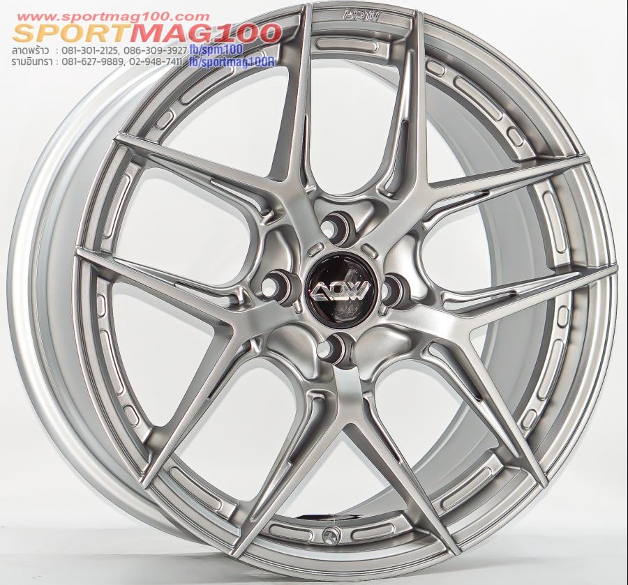 ล้อแม็ก AOW20 ขอบ 17นิ้ว กว้าง 8นิ้ว 4รู100 Offset35 สีแพลทินั่มซิลเวอร์