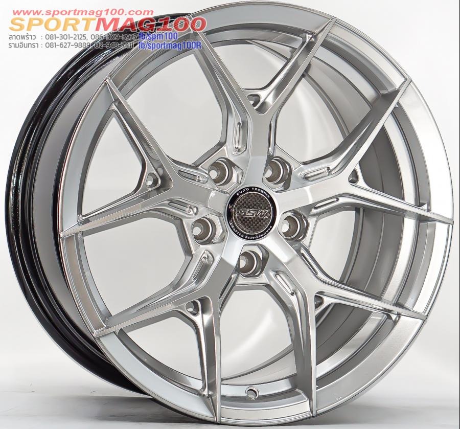 ล้อแม็ก SSW S385 5รู114.3 ET38 ไฮเปอร์ซิลเวอร์ กว้าง8 ขอบ17นิ้ว