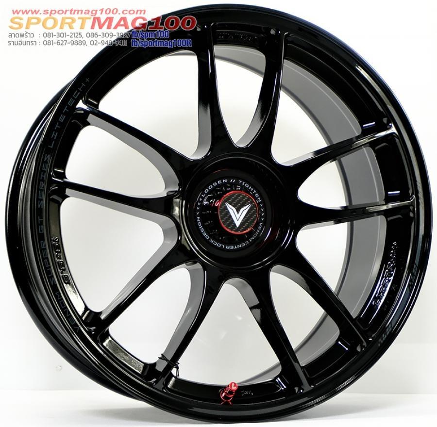 ล้อแม็ก Lenso VNK Venom Litetech+ FlowForming ขอบ17นิ้ว กว้าง7.5นิ้ว 5รู100/114.3 Offset35 สีดำเงาPadGray