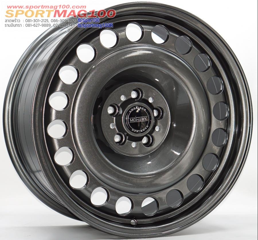 ล้อแม็ก HR MOHAWK ขอบ18นิ้ว กว้าง9นิ้ว 5รู108 Offset30 สีกันเมทาลิก
