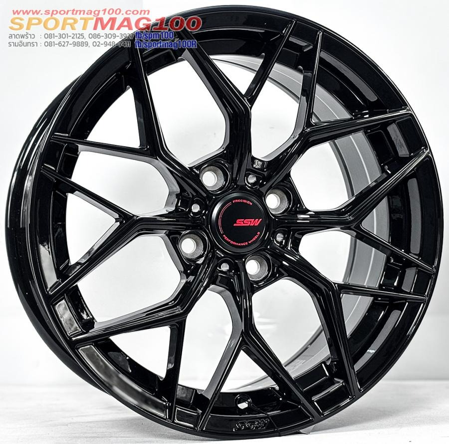 ล้อแม็ก SSW S443 ขอบ15นิ้ว กว้าง7นิ้ว 4รู100 Offset38 สีดำเงา