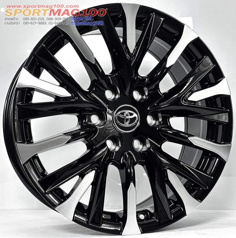 ล้อแม็ก Toyota Majesty 40 ขอบ18นิ้ว กว้าง8นิ้ว 6รู130 Offset40 สีดำหน้าเงา(สำหรับรถตู้ Majesty)