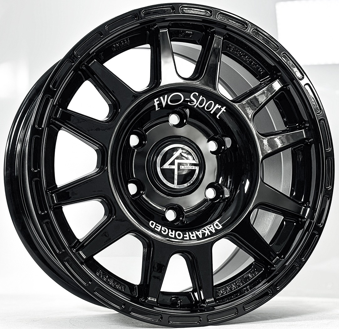 ล้อแม็ก New Evo Cross ขอบ16นิ้ว กว้าง8นิ้ว 6รู139.7 Offset30 สีดำเงา
