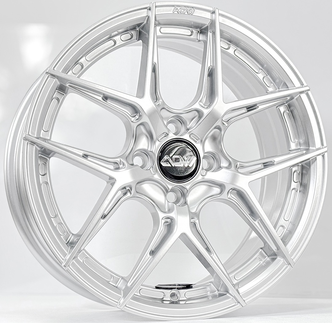 ล้อแม็ก AOW20 FlowForming ขอบ16นิ้ว กว้าง7นิ้ว 4รู100 Offset35 สีไฮเปอร์ซิลเวอร์