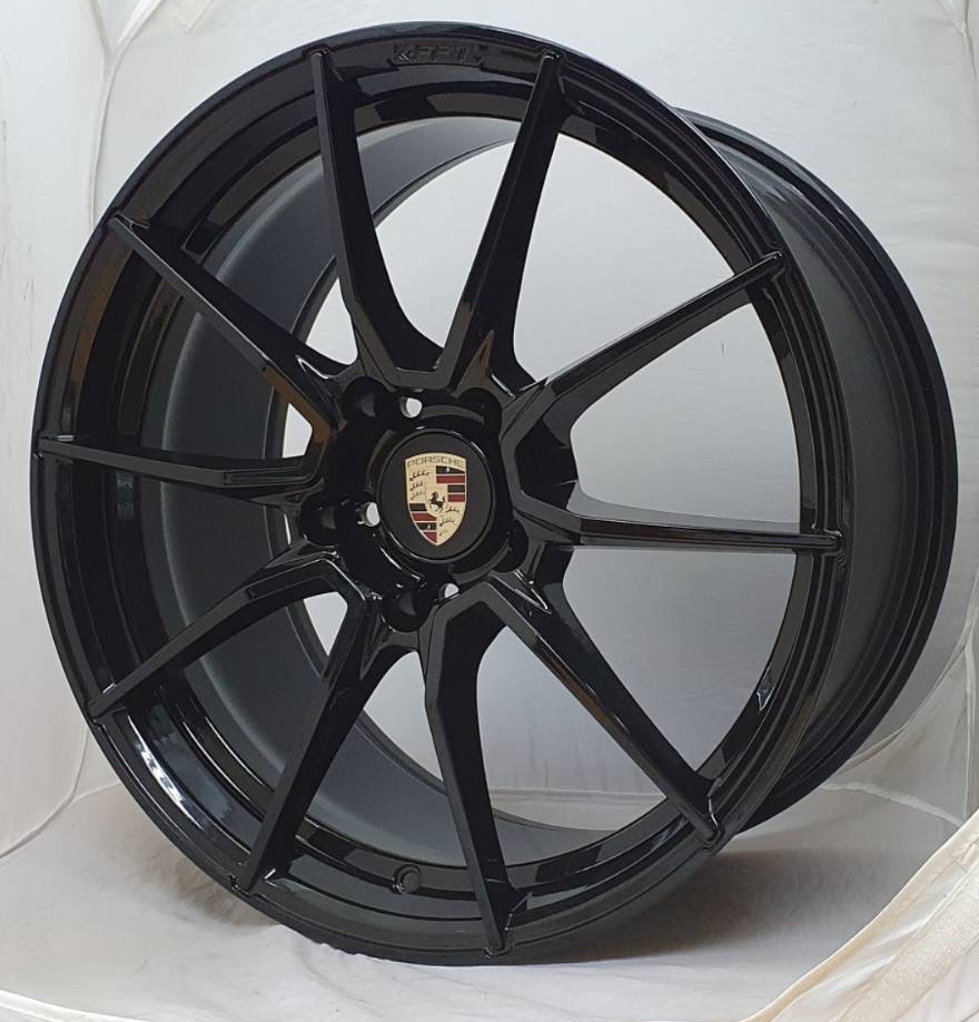 ล้อแม็ก ล้อแม็กใหม่ Porsche 7521 flow forming 5รู130 ET50-55 สีดำเงา F9.5 R10.5-20นิ้ว