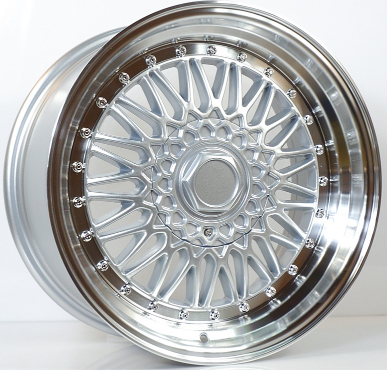ล้อแม็กใหม่ BBS RS 5รู100/114 ET25 เงินขอบกระจก 8.5-17นิ้ว