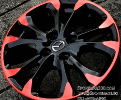 แม็กซ์ป้ายแดง Mazda2 SKY Modify S1 4รู100 ดำขอบแดง 15นิ้ว(ลาดพร้าว)