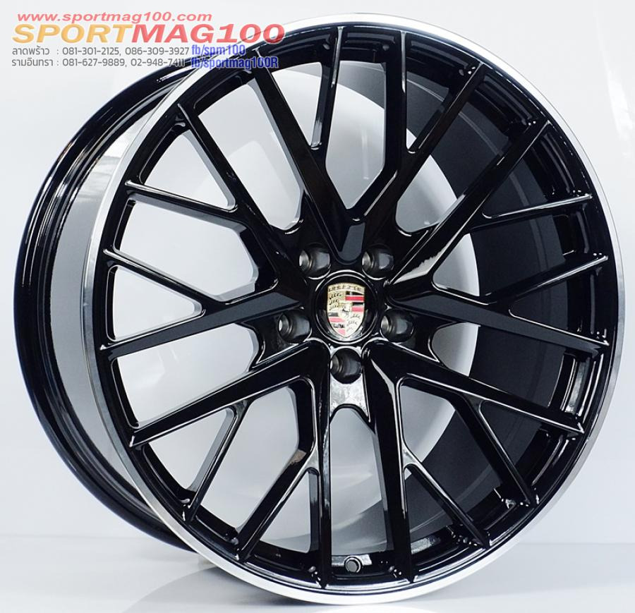 ล้อแม็กเบาสุด FORGED Porsche D5018 5รู112 ET26-19 ดำขอบเงา F9 R10-20นิ้ว