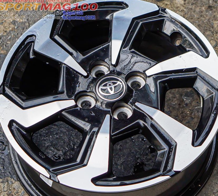 ล้อแม็กติดรถมือสอง Toyota Yaris 4รู100 ดำหน้าเงา 5.5-15นิ้ว(รามอินทรา)