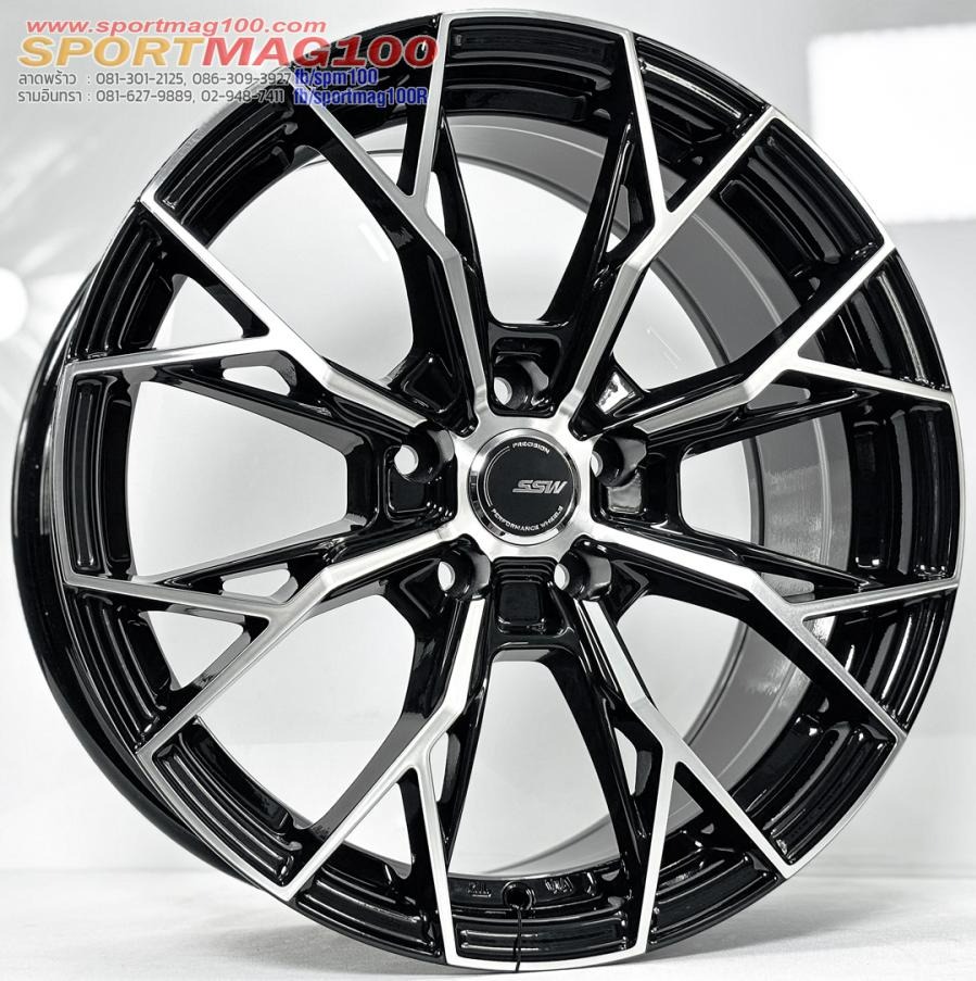 ล้อแม็กใหม่ SSW 389 ขอบ 17นิ้ว กว้าง 8นิ้ว 5รู108 Offset38 ดำเงา