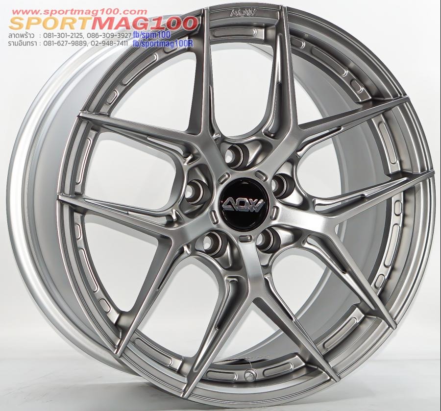 ล้อแม็ก AOW20 ขอบ 17 กว้าง 8.5นิ้ว 5รู114.3/112 Offset35 สีแพลทินั่มซิลเวอร์