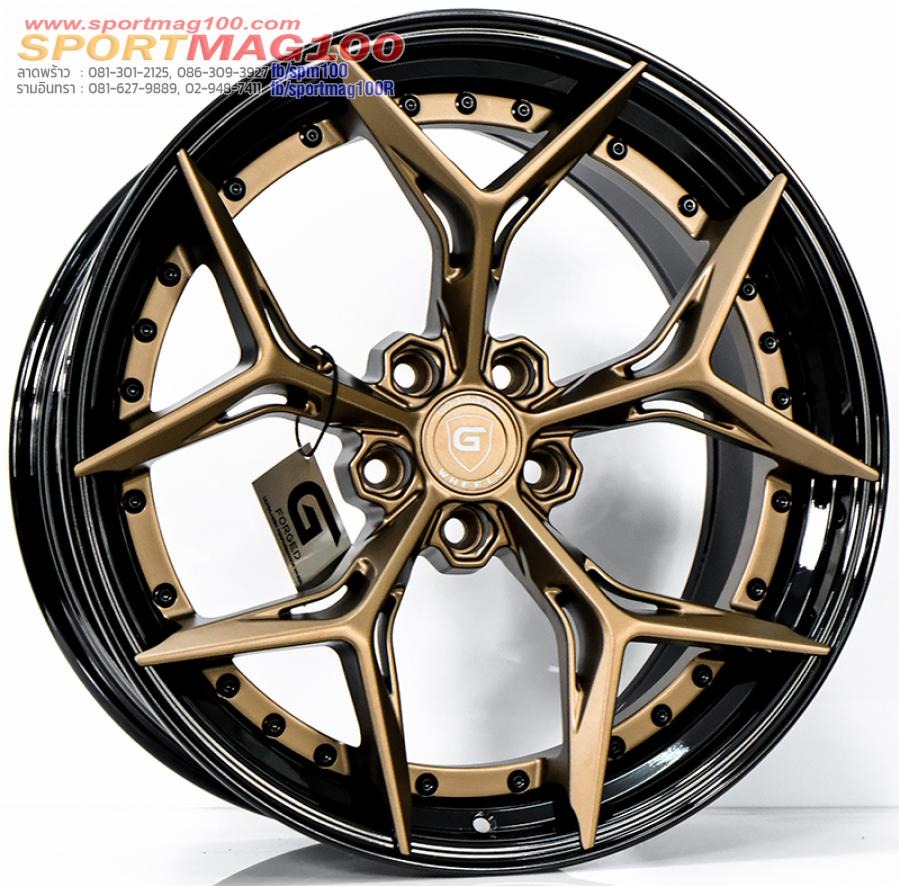 ล้อแม็ก G-Forged GF15 FlowForming ขอบ 20 กว้าง F8.5 R10นิ้ว 5รู114.3/112 Offset32-40 สีทองแดงขอบดำเงา