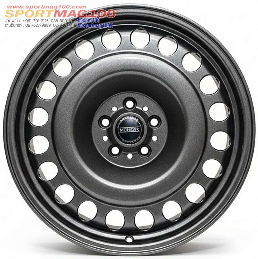 ล้อแม็ก HR MOHAWK ขอบ18นิ้ว กว้าง9นิ้ว 5รู108 Offset30 สีกันเมทาลิก