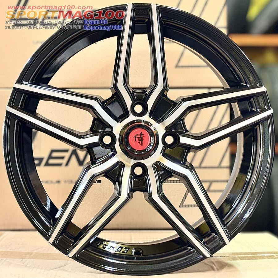 ล้อแม็กมืสอง Samurai 03 ขอบ15นิ้ว กว้าง7นิ้ว 4รู100 Offset33 สีดำด้าน(ลาดพร้าว)
