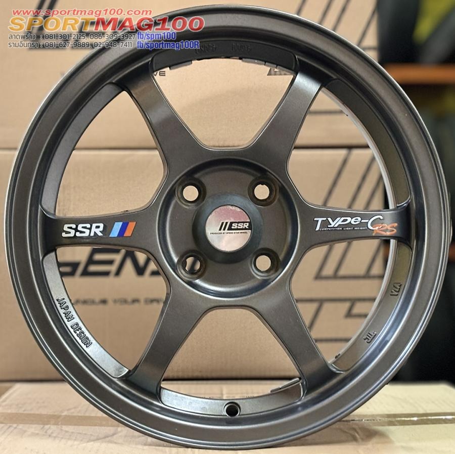 ล้อแม็กมือสอง SSR TYPE-C ขอบ15นิ้ว กว้าง7นิ้ว 4รู100 Offset35 สีเทา(ลาดพร้าว)