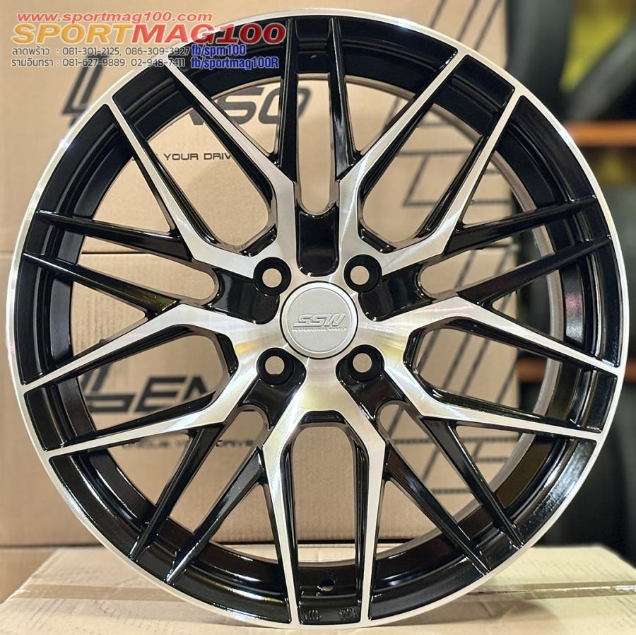 ล้อแม็กมือสอง SSW S348 ขอบ17นิ้ว กว้าง8นิ้ว 4รู100 Offset38 สีดำหน้าเงา(ลาดพร้าว)