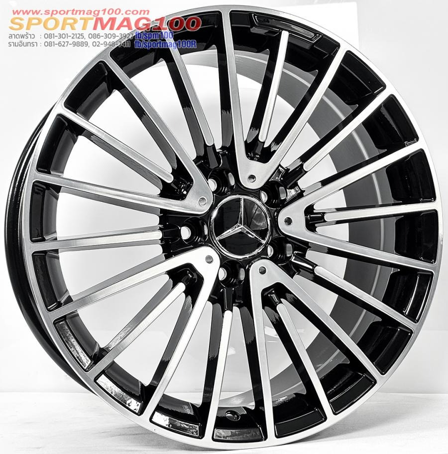 ล้อแม็ก MultiSpoke CL FlowForming ขอบ19นิ้ว กว้าง F8 R8.5นิ้ว 5รู112 Offset40-45 สีดำหน้าเงา