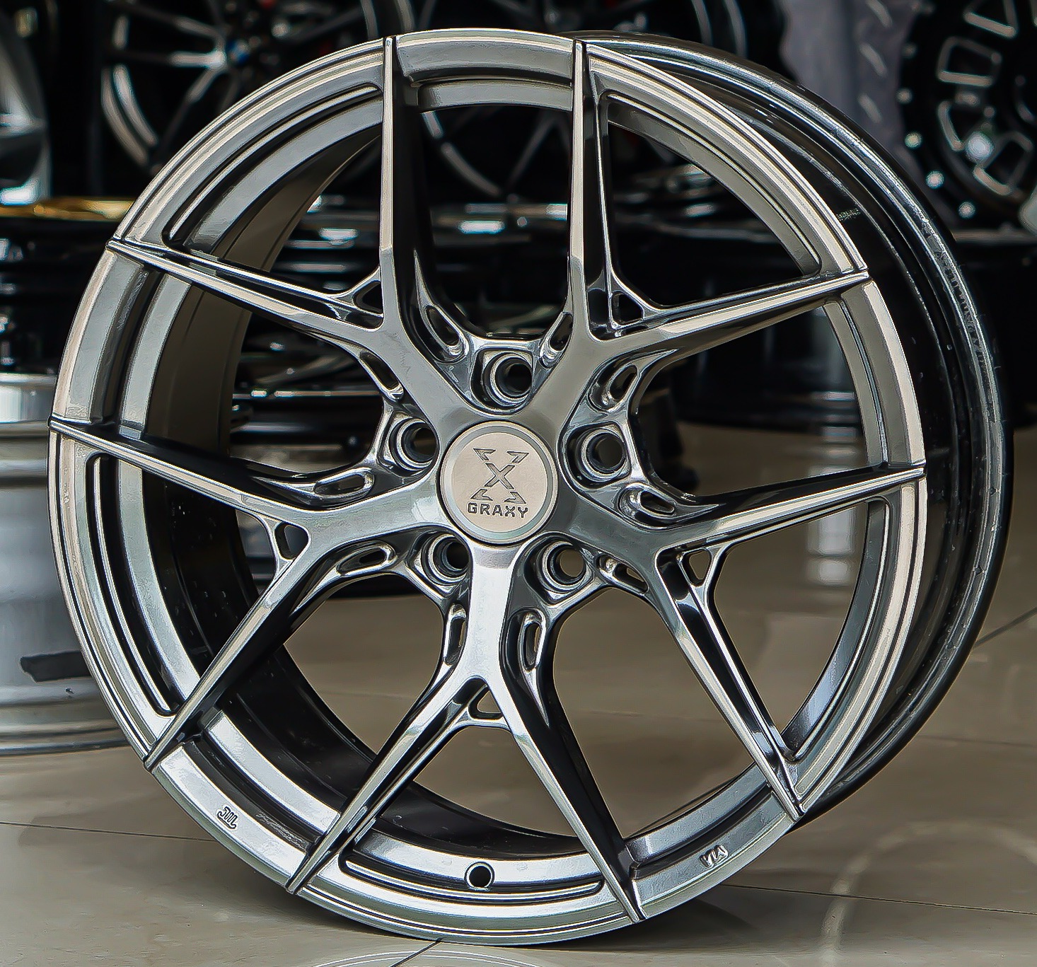 ล้ออาทิตย์เดียว Gaxy VF04 5รู112/114 ET35 ไฮเปอร์แบล็ค กว้าง8.5 ขอบ18นิ้ว(รามอินทรา)