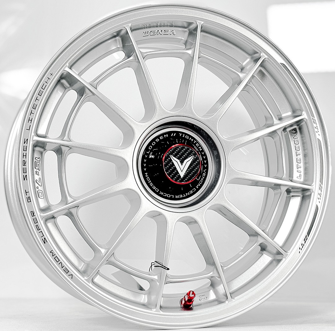 ล้อแม็ก Lenso VNN Venom Litetech+ FlowForming ขอบ15นิ้ว กว้าง7นิ้ว 4รู100 Offset35 สีซิลเวอร์