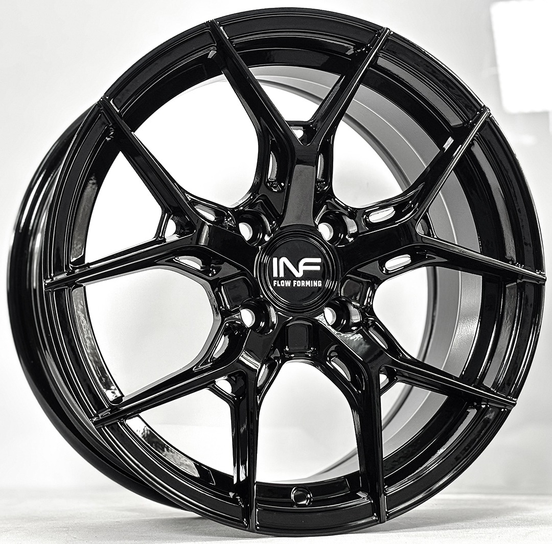 ล้อแม็ก INFERNO AJC01 Flowforming ขอบ15นิ้ว กว้าง7นิ้ว 4รู100 Offset35 สีดำเงา