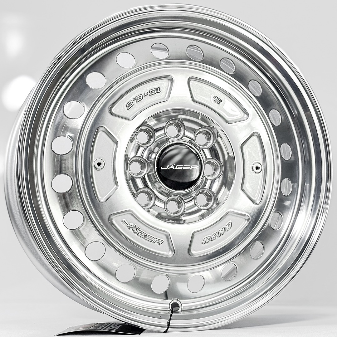 ล้อแม็ก Lenso Jager Reno ขอบ15นิ้ว กว้าง6.5นิ้ว 4รู100/114.3 Offset38 สีเงินปัดเงา